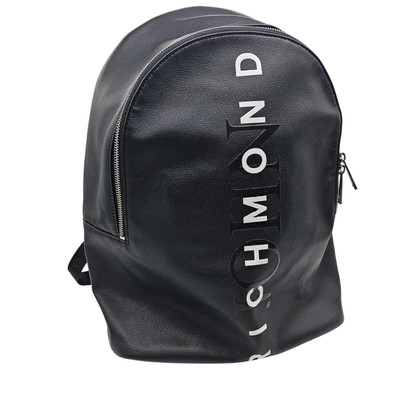 JOHN RICHMOND Backbag Bookbag NWOT Black Faux Leather 