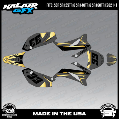 Graphics Kit for SSR SR125TR SR140TR SR160TR (2021+) Evader Series - Gold