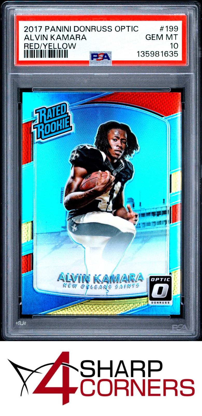 Alvin Kamara Panini Donruss Optic #199 Red/Yellow