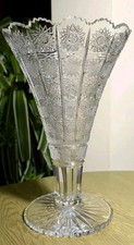 Bohemia crystal Queen lace large hand cut vases 25cm/9 3/4" stunning*description