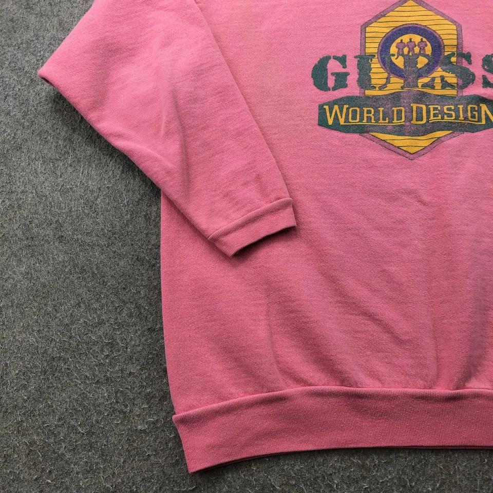 Sudadera vintage Guess para mujer talla única diseño mundial hecha en EE. UU. cuello redondo años 90 Foto 2 de 4