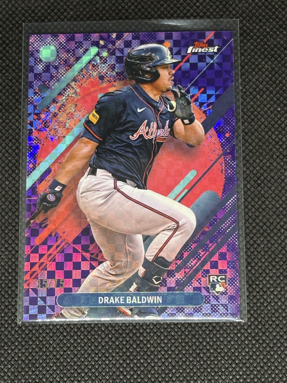 2025 TOPPS FINEST- Rare Drake Baldwin #287 PURPLE CHECKERBOARD (RC) /75