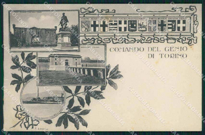 Militari Arma del Genio Comando Torino Alessandria Genova cartolina MT8587