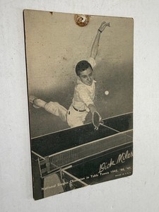 DICK MILES table tennis ping pong SINGLES CHAMPION arcade penny card 1940's