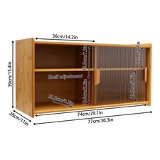 Small Kitchen Cupboard Food Pantry Cabinet Wall Sideboard With Glass Doors