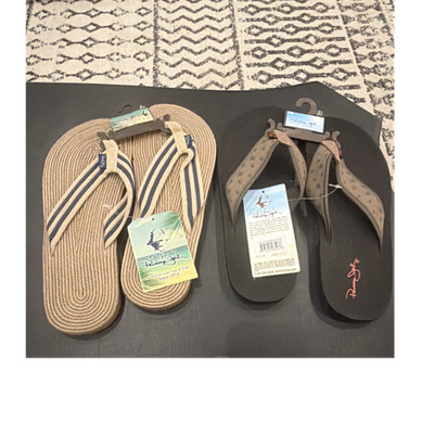 Bundl/Panama Jack Men s Comfort Flip Flop Sandals Brown/Beige/Black US 10-11