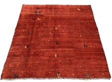 Amazing Hand knotted Vintage Gabbah Gabbeh Pictorial Wool Area Rug 6 x 6 Ft
