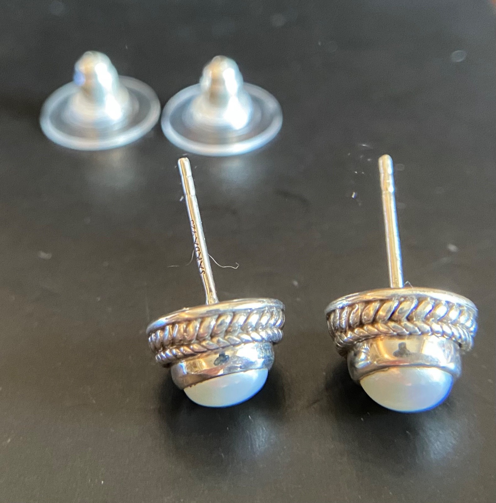 Sarda, Bali Handmade, Lovely, Sterling & Fresh Water Pearl, Stud Earrings