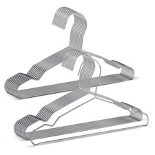 20 Pack Silver Stainless Steel Kids Hangers, Space-Saving Non-Slip, Perfect for
