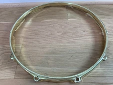 14" 10-Lug Snare Drum Rim Hoop Counterhoop Part Chrome 2.3mm Thick Gold Finish