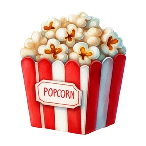Popcorn Baseball Food Fast Food Self Adhesive Sticker