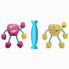 3 Pack Funny Dog Rubber Squeaky Rope Bone Durable Fun Squeaker Doggie Toy
