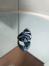 Retro Murano style Glass Cocktail Ring Size P