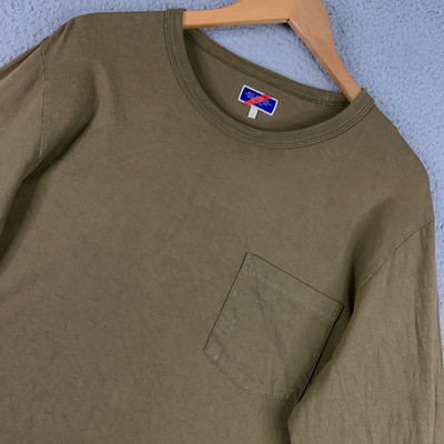 Best Made Co T-Shirt Mens Large Olive Pocket Long Sleeve Crewneck Cotton Jersey