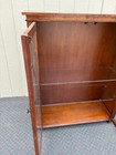 67660  Vintage Glass Front Bookcase with Geometric Wood Inlay — photo 8