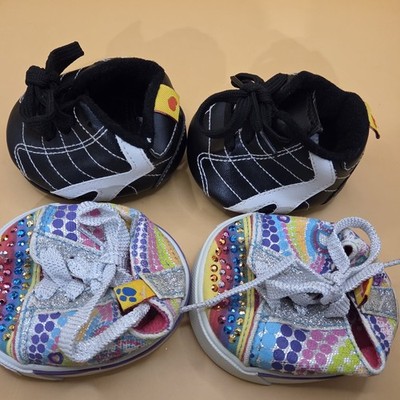 Build A Bear BAB Shoes Lot of 2 Pairs Sandals Boots Girl Twinkle Toes Rainbow 