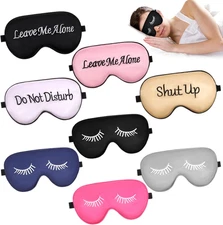 8 Pcs Silk Sleep Mask, 3D Eye Mask Soft Funny Sleep Eye Mask with Adjustable Str