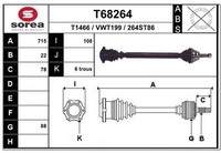 Antriebswelle Vorne Rechts 715Mm FüR VW Lupo I 6X1 Polo 6N2 99-05 6Q0407272BK