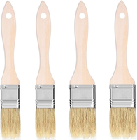 4 StüCk Naturborsten KüChenpinsel, Backpinsel Mit Langem Holzgriff FüR Grill, Fl
