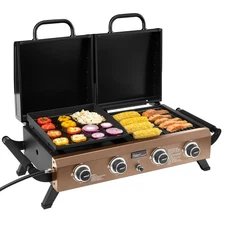 Royal Gourmet 4-Burner  Portable Propane Gas Grill Griddle Combo for Backyard