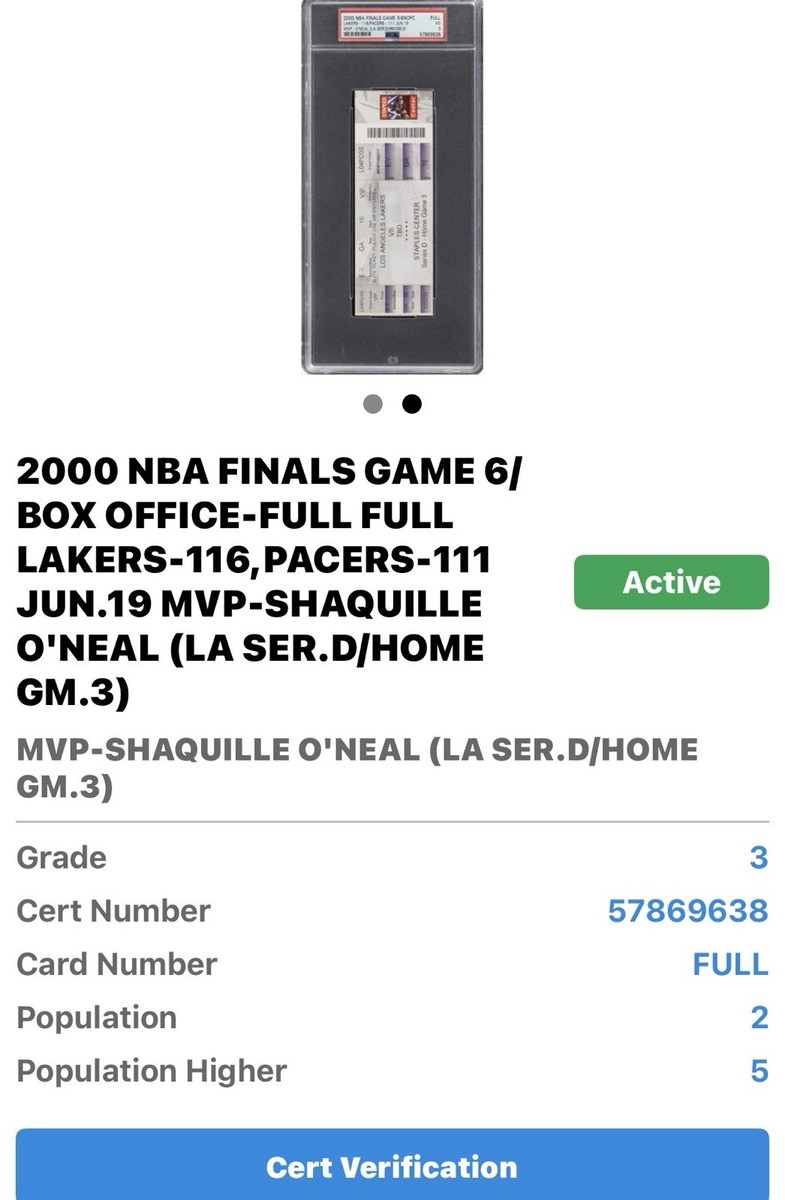 2000 NBA FINALS GAME 6 KOBE & SHAQ 1ST TITLE LAKERS #12 FULL