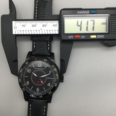Burberry GMT Watch Mens 42mm Black Dial Date Swiss Made BU7855 New