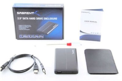 Sabrent EC-UST25 USB 2.0 Aluminum External 2.5'' SATA HDD Hard Drive Enclosure