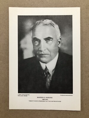 Warren G. Harding Portrait, 29th U.S. President, Libby Publishing (5.5''x8'') VG+