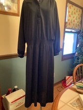 Kay Windsor Vintage Maxi Dress Black No Size Or Fabric Tag Union Made
