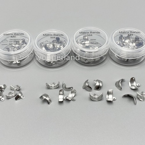50﻿pcs Dental Metal Matrix Bands Sectional Contoured Matrices Ring Wedges - Picture 6 of 17