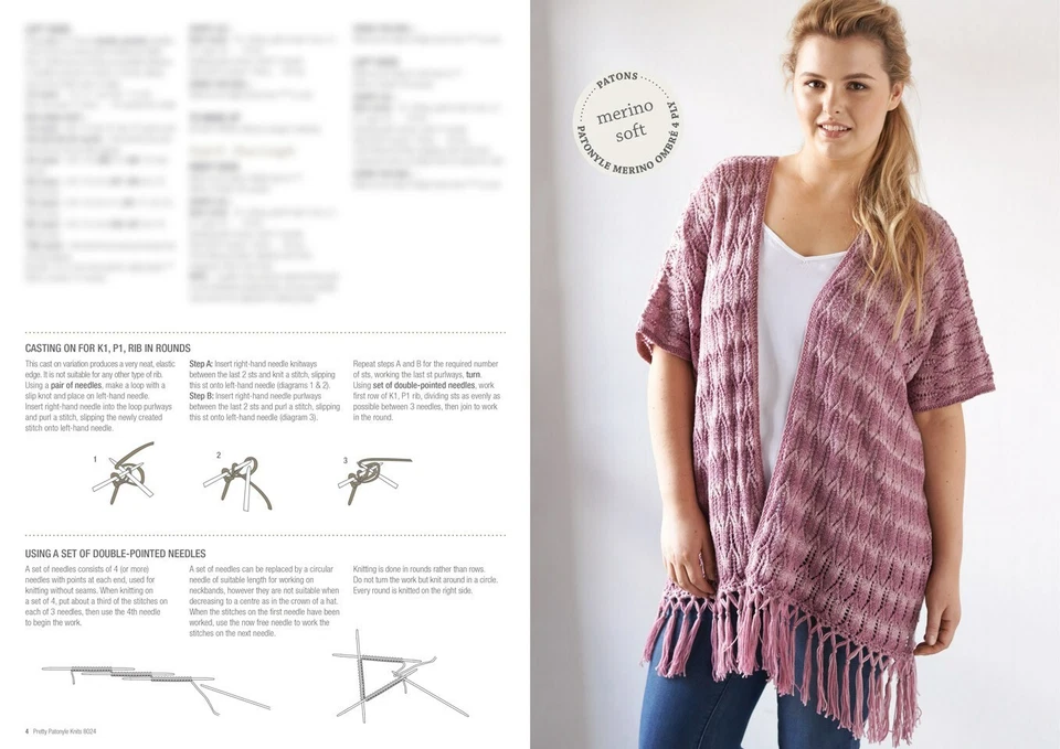 PATONS PRETTY PATONYLE KNITS #8024- PATTERN BOOKLET - Image 3 of 4