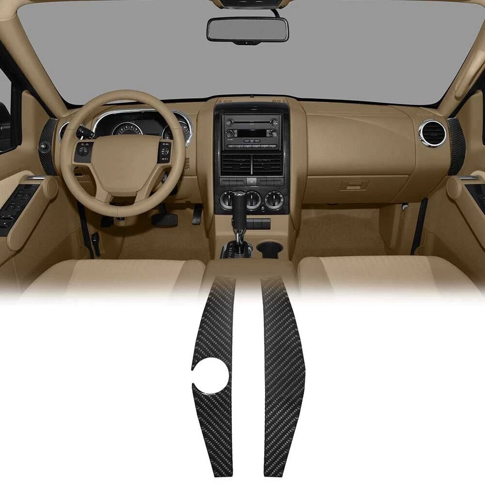 57 peças kit interior completo de fibra de carbono acabamento de capa para Ford Explorer 2008-2010 - Imagem 4 de 4
