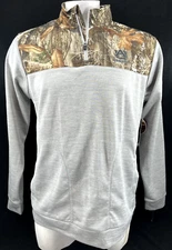 NEW Auburn AU Tigers Colosseum Athletics Realtree Camo 1/4 Zip Sweatshirt Mens L
