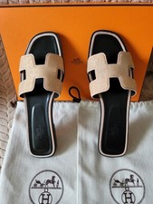 Hermes SANDAL CRYSTALS ROSE PINK GOATSKIN SUEDE LEATHER FLAT, Size 40EU =10US