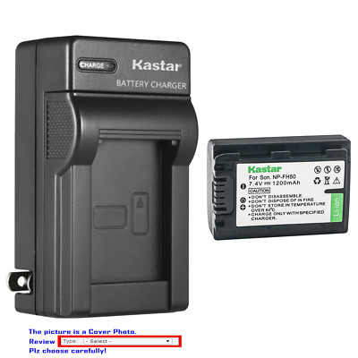 Kastar Battery Wall Charger for Sony NP-FH50 & Sony DCR-SR42 DCR-SR45 DCR-SR46
