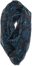 Laurel Burch Artistic Infinity Scarf Collection (Dog Repeat Black Blue)