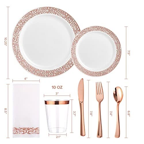 Rose top gold dinnerware
