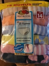 18 Pack Fruit of the Loom Girls Sz 14 Hipsters Underwear Cotton Multicolor Panty