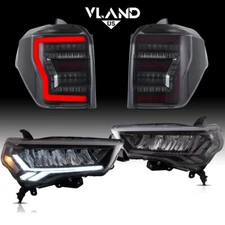 FULL LED Headlights+Smoked Tail Lights For 2014-24 Toyota 4Runner Animation Sets