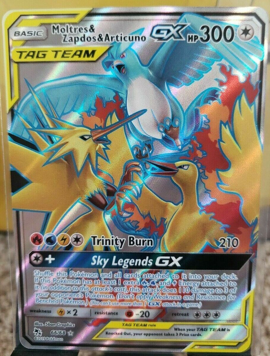 Moltres, Zapdos & Articuno GX Card  Trading cards game, Zapdos, Articuno