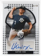 2018 Leaf Perfect Game National Showcase Base Autos Black /50 Hunter Mink Auto