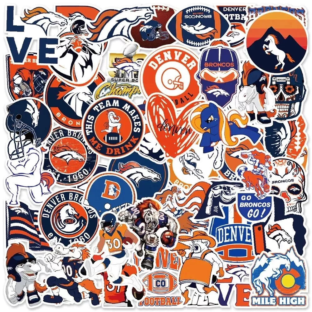 Denver Broncos NFL Football Home State Decal Peel and Stick Vinyl - LOT OF 2