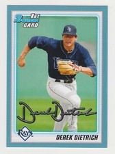 DEREK DIETRICH | 2010 Bowman Draft BLUE Paper | 204/399 | REDS 1st Year Card
