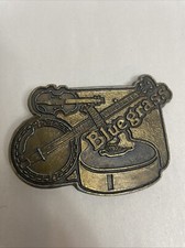 VINTAGE 1970s BLUEGRASS MUSIC GUITAR, BANJO  FIDDLE BELT BUCKLE