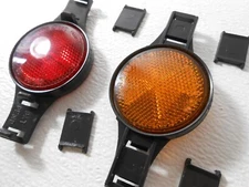 VINTAGE GULCO 22 Red & Amber Bicycle Spoke Reflectors Lock Tite Tabs BMX Schwinn