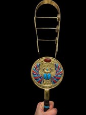 Handmade Winged Scarab Sistrum made in Egypt for Spiritual Sound Healing