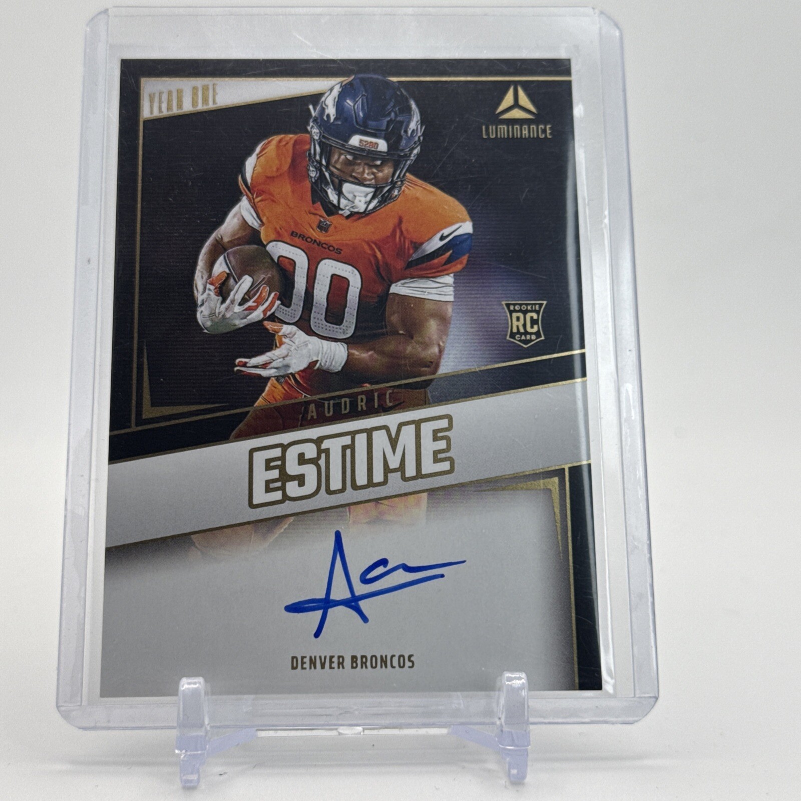 2024 Panini Luminance Year One Signatures Audric Estime Auto RC No. YOS-AEE