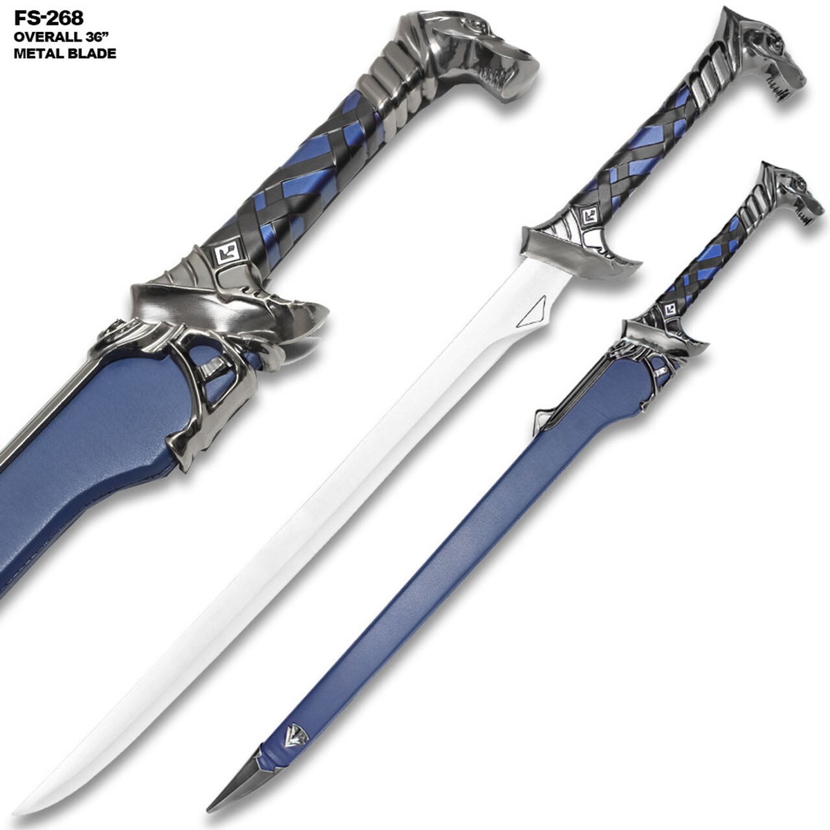 Icing Death Replica Metal Sword with Blue Hardwood Scabbard | eBay