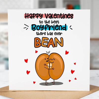 Lustige Valentinstagskarte, Bester Freund Bohne, Wortspielkarte, für Ihn, Grußkarte