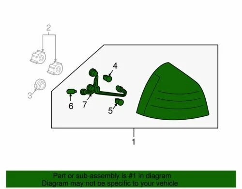 Conjunto de lámpara trasera lateral del conductor Pontiac Grand Prix original GM 2004-2008 25851407 Foto 2 de 2